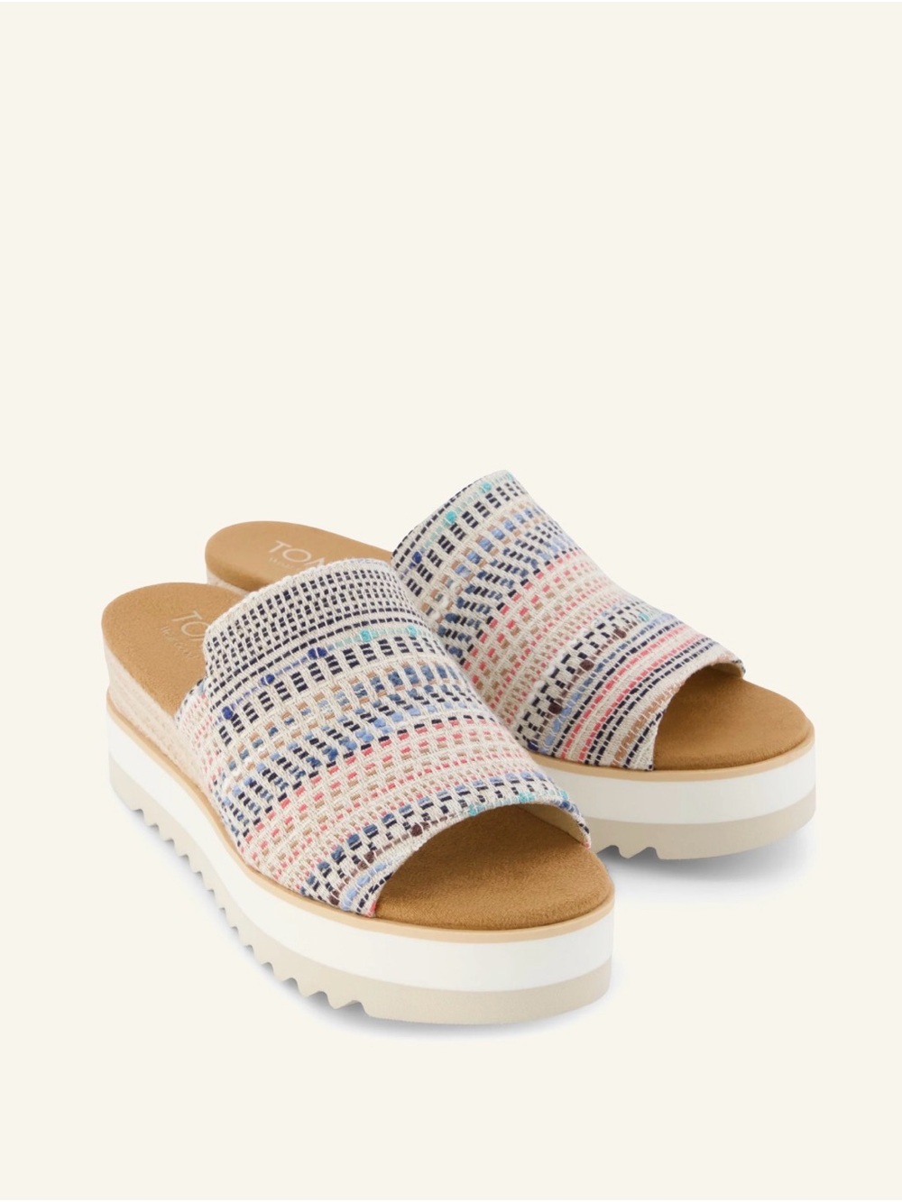 Women’s Multicolor Slide Sandal with Platform Sole